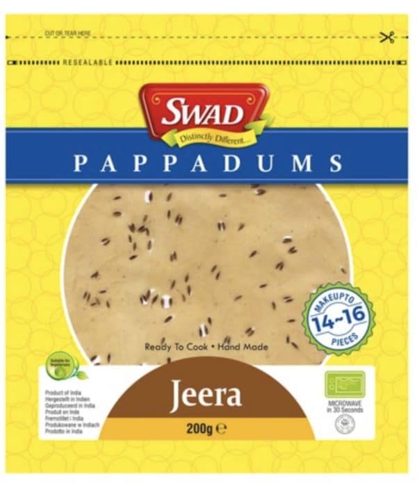Swad Pappadums Jeera 200 g