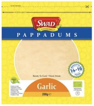 Swad Papadums, Hvidløg 200 g