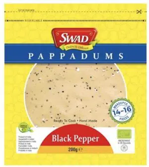 Swad Papadums, Sort Peber 200 g