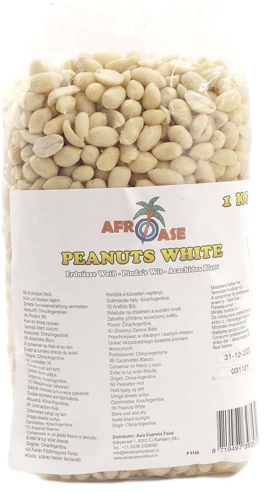Afroase Hvide Peanuts 1 kg