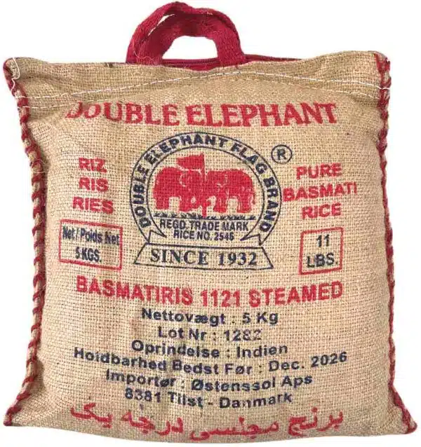 Double Elephant Basmati Ris 1121 Steamed 5 kg
