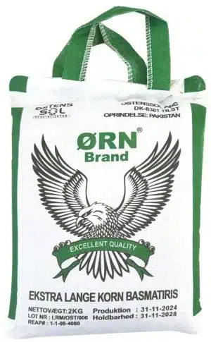 Ørn Brand Basmati Ris, Ekstra Lange (Grøn) 2 kg
