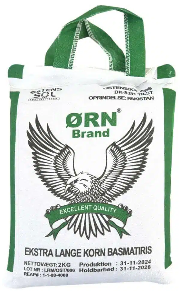 Ørn Brand Basmati Ris, Ekstra Lange (Grøn) 2 kg